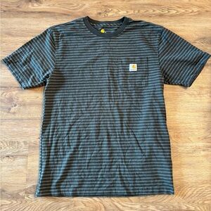 Carhartt Men’s Black & Gray Striped Pocket Tee